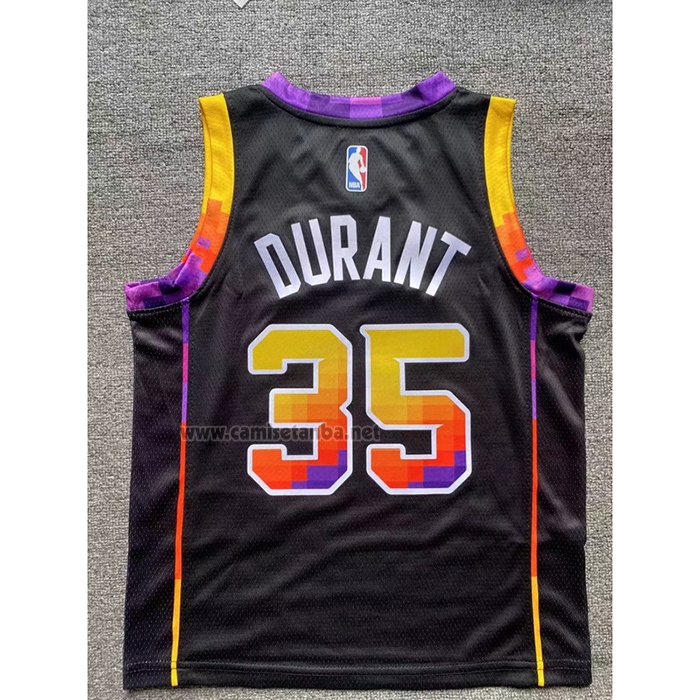 Camiseta Nino Phoenix Suns Kevin Durant #35 Statement 2022-23 Negro